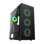 Ant Esports ICE-110 Mid Gaming Tower E-ATX, ATX, M-ATX, M-ITX Cabinet with 4*120MM STATIC ARGB Fans - Black