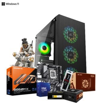 Ultimate Budget Gaming PC | Intel Core Ultra 5 225 | Gigabyte B860MK DDR5 Motherboard | Kingston 8gb DDR5  RAM | Ant Esports 512GB  NVMe SSD | Ant Esports RX550 500Watt SMPS | Pre Build PC Tower With 3 Year Warranty