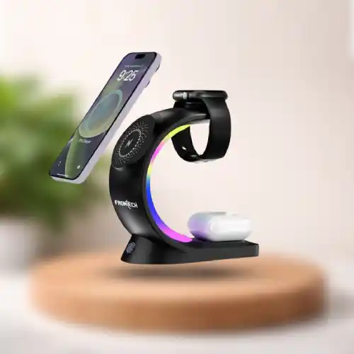 Frontech Magnetic Charger stand 3in1 Wireless Charger | Buy Online – NCL Computer