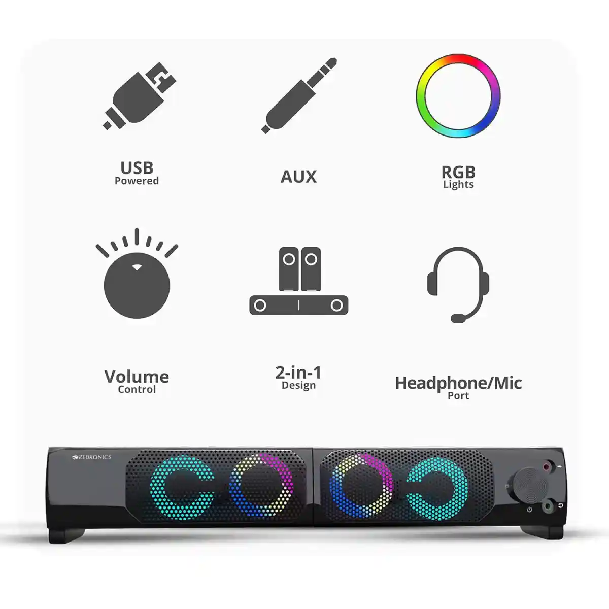 zebronics-2-0-usb-spk-wonderbar-10 (5) ZEBRONICS 2.0 USB SPK WONDERBAR 10 USB Soundbar Speaker