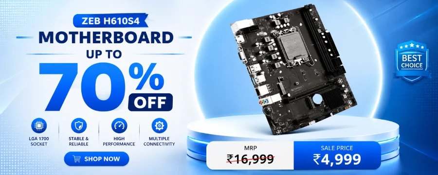h610 zEBRONICS MOTHERBOARD sALE | Buy Online – NCL Computer